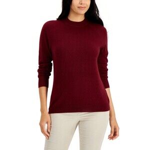 Karen Scott Women's Luxsoft Zip-Back Mock-Neck Sweater Red Size L